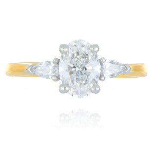Allum & Sidaway Jewellery A&S Laboratory Grown Collection 18ct Yellow Gold 1.27ct Laboratory Grown Oval Diamond Three Stone Ring 6023213