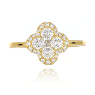 9ct Yellow Gold 0.73ct Laboratory- Grown Diamond Clover Ring 