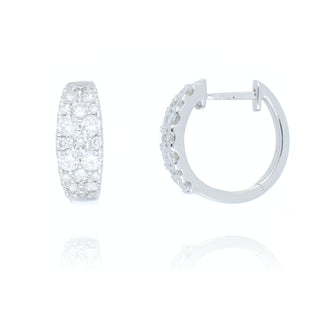9ct White Gold 1.28ct Laboratory- Grown Diamond Cluster Hoops 