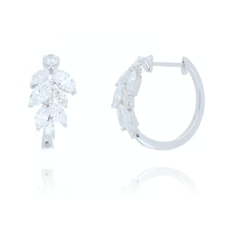 9ct White Gold 1.88ct Laboratory- Grown Diamond Marquise Hoops 
