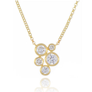 9ct Yellow Gold 0.64ct Laboratory- Grown Diamond Bubble Scatter Pendant