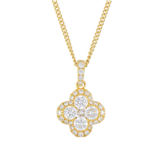 9ct Yellow Gold 0.77ct Laboratory- Grown Diamond Clover Pendant