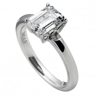 Diamonfire Silver Emerald Cut Cz Ring - Size M.5