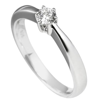 Diamonfire Silver 0.25ct Cz 6 Claw Solitaire Ring