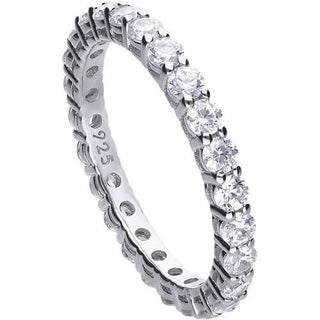 Diamonfire Silver Cz Full Eternity Ring - Size P