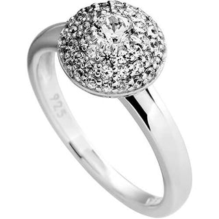 Diamonfire Silver Cz 3 Row Cluster Ring