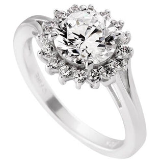 Diamonfire Silver Cz Cluster Ring - Size P