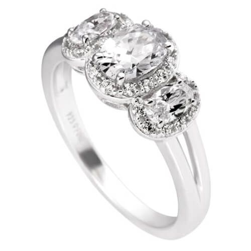 Diamonfire Silver Cz Oval Cluster Ring Size Allum Sidaway