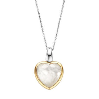 Ti Sento Silver & Yellow Gold Plated Mother Of Pearl Heart Pendant