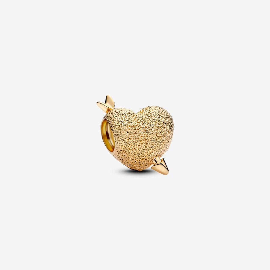 Pandora Yellow Gold Plated Cupid Heart Charm Allum Sidaway