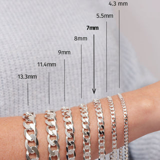 Fine Jewellery Jewellery Sterling Silver Curb Chain (7mm) Necklace 22 inch BA0074536