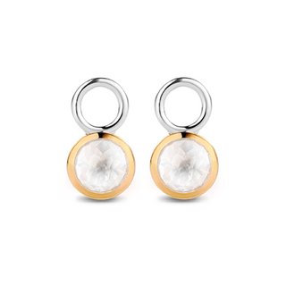 Ti Sento Silver & Yellow Gold Plate Mother Of Pearl Ear Charms