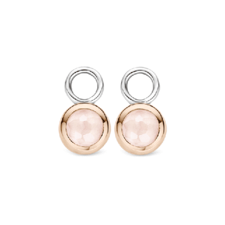 Ti Sento Silver & Rose Gold Plate Pink Crystal Ear Charms