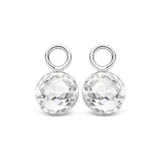 Ti Sento Silver Round Faceted Cz Drop Ear Charms