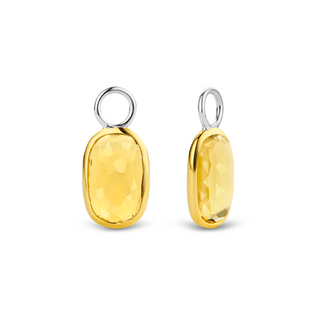 Ti Sento Silver & Yellow Gold Plated Oblong Yellow Crystal Ear Charms