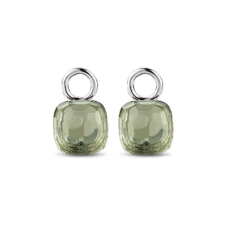 Ti Sento Silver Green Crystal Ear Charms