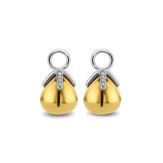 Ti Sento Silver And Yellow Gold Plated Flowerbud Ear Charms