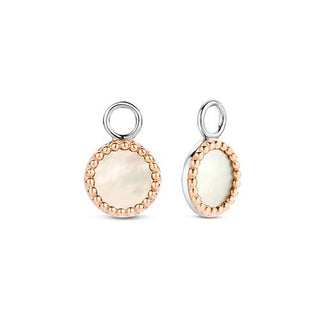 Ti Sento Silver & Rose Gold Plated Mother Of Pearl Ear Charms