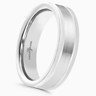 9ct 5mm White Gold Contemporary Design Wedding Ring side view