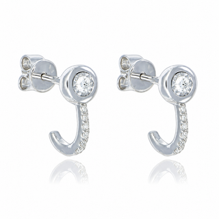 9ct White Gold 0.13ct Round Brilliant Cut Diamond Illusion Drop Earrings