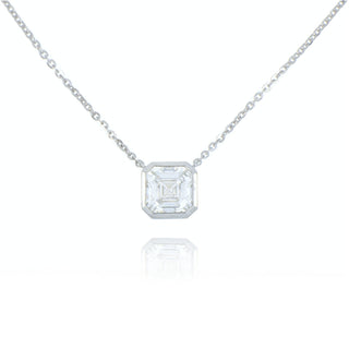 Fine Jewellery Jewellery 9ct White Gold 1.56ct Lab Grown Asscher Cut Diamond Necklace 6003051