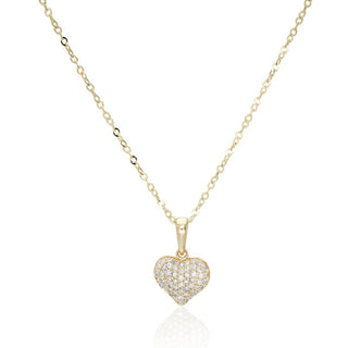 Fine Jewellery Jewellery 9ct Yellow Gold 0.13ct Pavé Diamond Heart Necklace 1417481