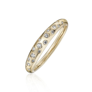 Fine Jewellery Jewellery 9ct Yellow Gold 0.16ct Round Brilliant Cut Diamond Scatter Ring 0115240