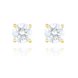 Allum & Sidaway Jewellery 9ct Yellow Gold 0.30ct Lab Grown Diamond Solitaire Stud Earrings 6002025