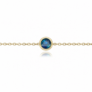 9ct Yellow Gold 0.34ct Round Brilliant Cut Sapphire Rubover Bracelet