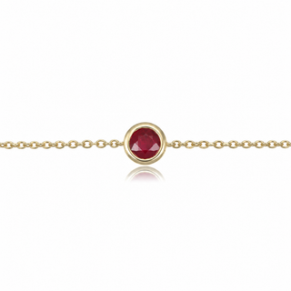 9ct Yellow Gold 0.37ct Round Brilliant Cut Ruby Rubover Bracelet
