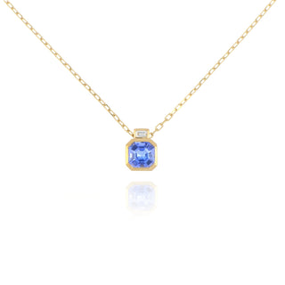 Fine Jewellery Jewellery 9ct Yellow Gold 0.64ct Step Cut Tanzanite & Diamond Necklace 1411095