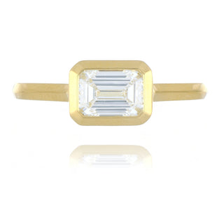 Fine Jewellery Jewellery 9ct Yellow Gold 1.00ct Lab Grown Emerald Cut Solitaire Ring 6001232