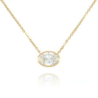 Fine Jewellery Jewellery 9ct Yellow Gold 1.00ct Lab Grown Oval Diamond Necklace 6003049