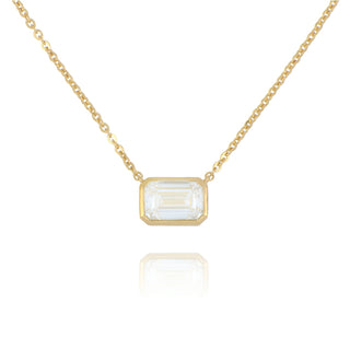 Fine Jewellery Jewellery 9ct Yellow Gold 1.10ct Lab Grown Emerald Cut Diamond Necklace 6003046
