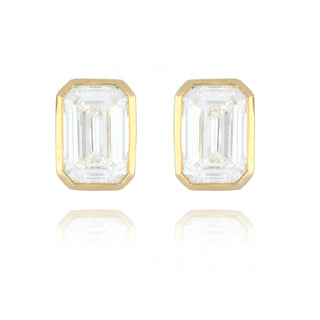 Fine Jewellery Jewellery 9ct Yellow Gold 1.48ct Lab Grown Emerald Cut Diamond Stud Earrings 6002052