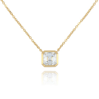 Fine Jewellery Jewellery 9ct Yellow Gold 1.50ct Lab Grown Asscher Cut Diamond Necklace 6003047