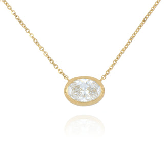 Fine Jewellery Jewellery 9ct Yellow Gold 1.50ct Lab Grown Oval Diamond Necklace 6003050