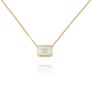 Fine Jewellery Jewellery 9ct Yellow Gold 1.54ct Lab Grown Emerald Cut Diamond Necklace 6003045