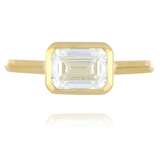 Fine Jewellery Jewellery 9ct Yellow Gold 1.56ct Lab Grown Emerald Cut Diamond Solitaire Ring 6001234