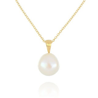Fine Jewellery Jewellery 9ct Yellow Gold 11-13mm Cultured Baroque Pearl Necklace - 18" 1410355