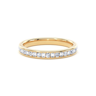Fine Jewellery Jewellery 9ct Yellow Gold 2.7mm 0.25ct Round Brilliant & Baguette Cut Diamond Half Eternity Ring 0114444