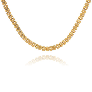 Fine Jewellery Jewellery 9ct Yellow Gold Brick Link Necklet - 17" 1030081