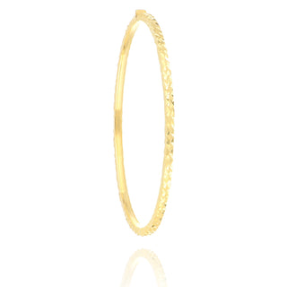 Fine Jewellery Jewellery 9ct Yellow Gold Diamond Cut Hinged Bangle 1111113