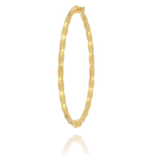 Fine Jewellery Jewellery 9ct Yellow Gold Fancy Twisted Hinged Bangle 1111148