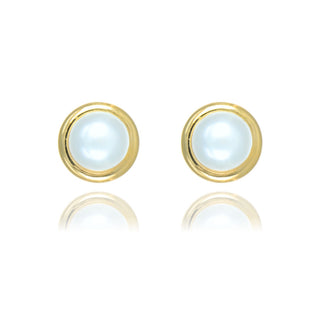 9ct Yellow Gold Large Cultured Pearl Stud Earrings