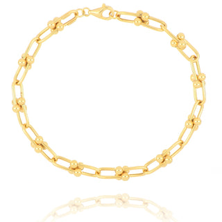 9ct Yellow Gold Paperclip Link Bracelet