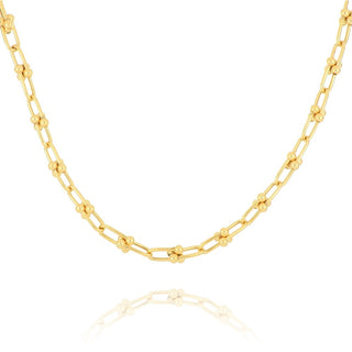 9ct Yellow Gold Paperlink Bobble Necklace