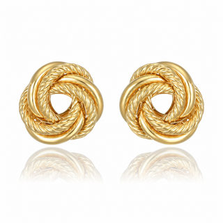 9ct Yellow Gold Rope Knot Stud Earrings