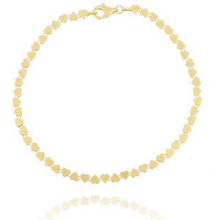 9ct Yellow Gold Small Heart Link Bracelet