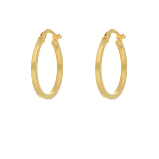 Allum & Sidaway Jewellery 9ct Yellow Gold Small Squared Hoop Earrings 1203639